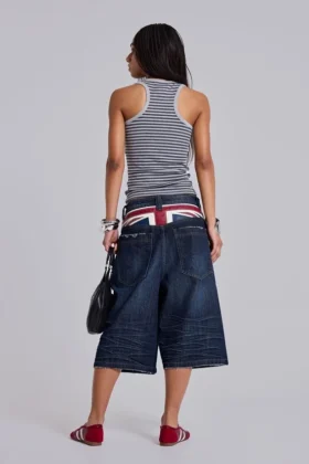 Pantalones cortos «Colossus» índigo con Union Jack
