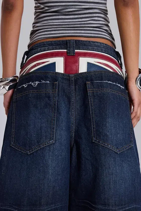 Pantalones cortos «Colossus» índigo con Union Jack