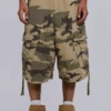 Pantalones cortos de cadete con estampado de camuflaje desgastado