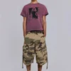 Pantalones cortos de cadete con estampado de camuflaje desgastado