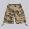 Pantalones cortos de cadete con estampado de camuflaje desgastado