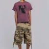 Pantalones cortos de cadete con estampado de camuflaje desgastado
