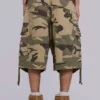 Pantalones cortos de cadete con estampado de camuflaje desgastado