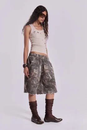 Pantalones cortos de chándal Monster Joggers con estampado de camuflaje Woodland