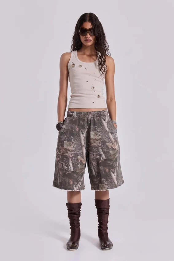 Pantalones cortos de chándal Monster Joggers con estampado de camuflaje Woodland