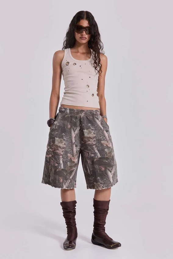 Pantalones cortos de chándal Monster Joggers con estampado de camuflaje Woodland