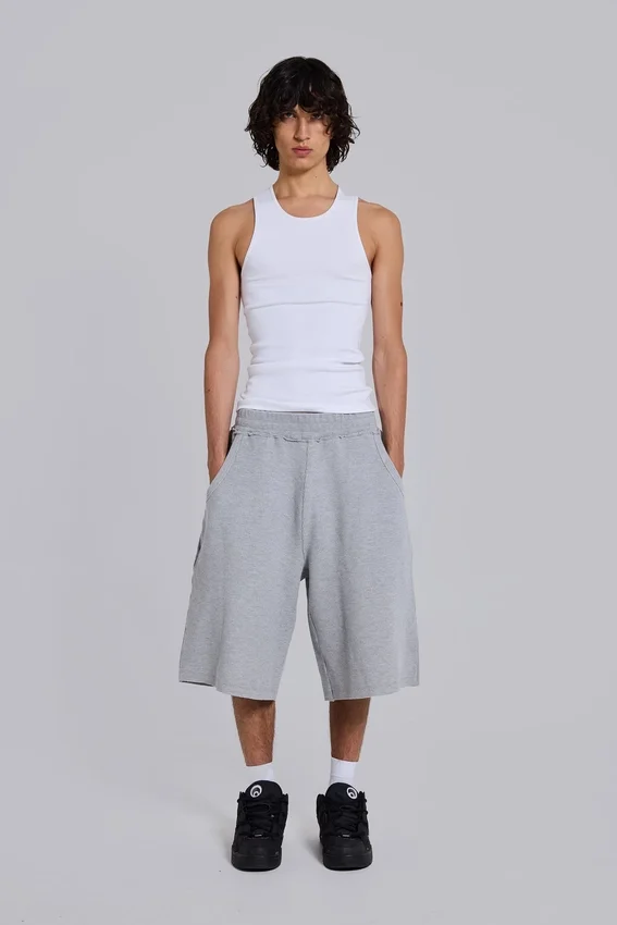 Pantalones cortos de chándal «Waffle Monster Joggers» en gris jaspeado