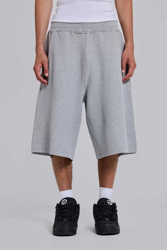 Pantalones cortos de chándal «Waffle Monster Joggers» en gris jaspeado