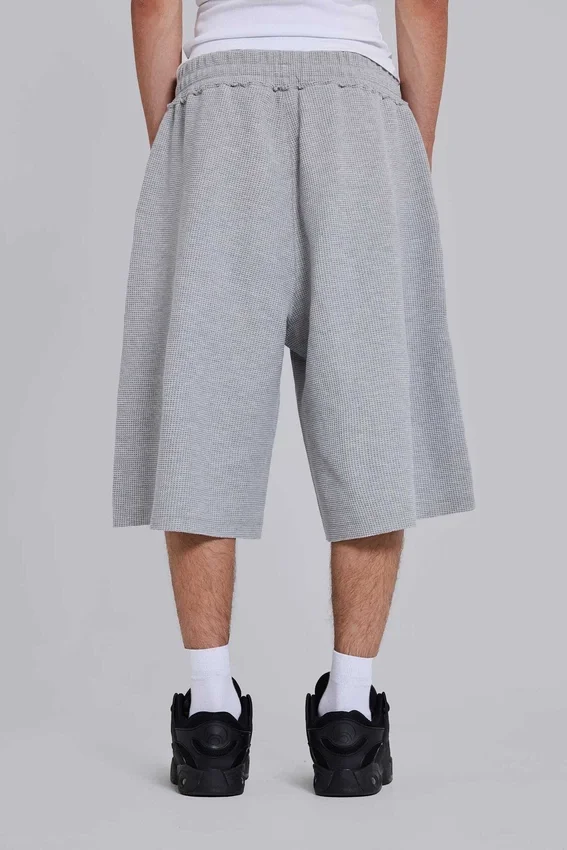 Pantalones cortos de chándal «Waffle Monster Joggers» en gris jaspeado