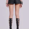 Pantalones cortos de denim mini con recubrimiento Ardor en negro