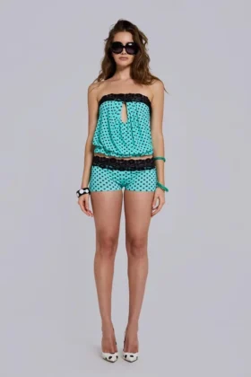 Pantalones cortos de encaje con lunares «Ashlee»