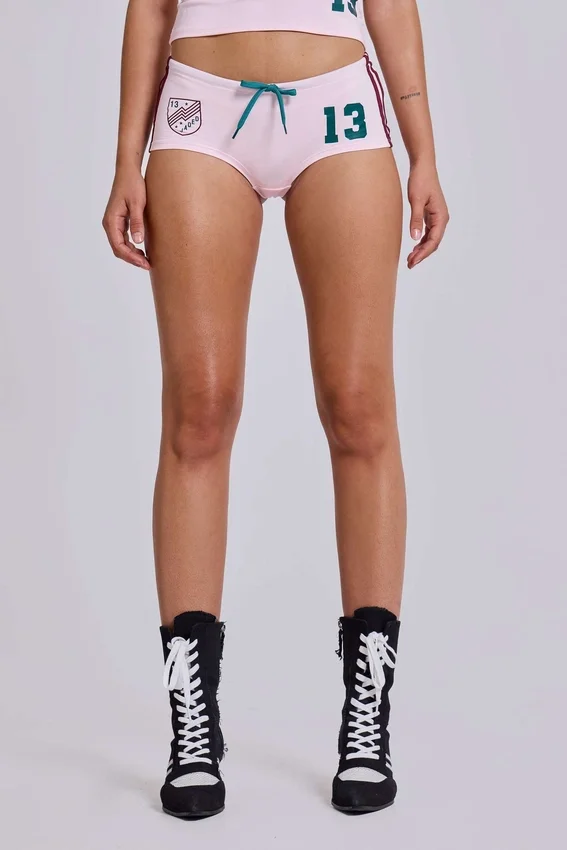Pantalones cortos de fútbol rosa n.º 13