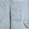 Pantalones cortos de vaquero de carpintero con doble refuerzo en las rodillas y rayas finas