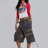 Pantalones cortos holgados con estampado de camuflaje «Guerilla»