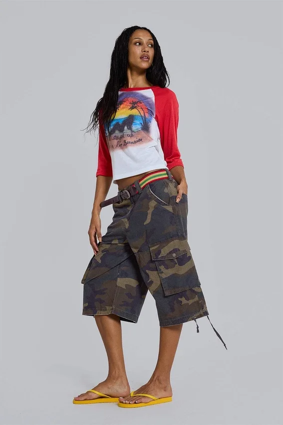Pantalones cortos holgados con estampado de camuflaje «Guerilla»