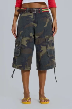 Pantalones cortos holgados con estampado de camuflaje «Guerilla»