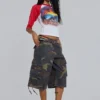 Pantalones cortos holgados con estampado de camuflaje «Guerilla»