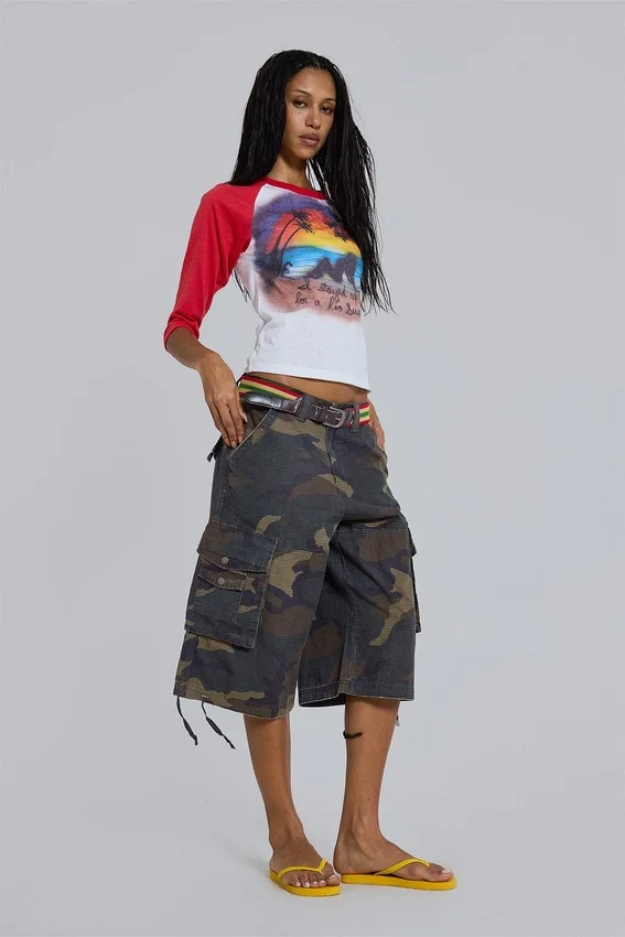 Pantalones cortos holgados con estampado de camuflaje «Guerilla»