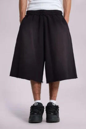 Pantalones cortos holgados de chándal «Monster Joggers» en negro lavado