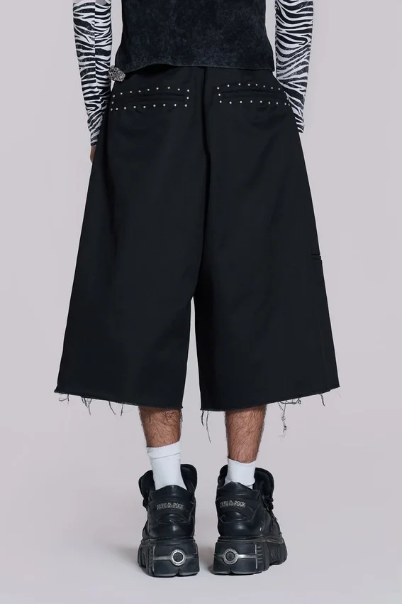 Pantalones cortos holgados Goliath negros con tachuelas, talla XL