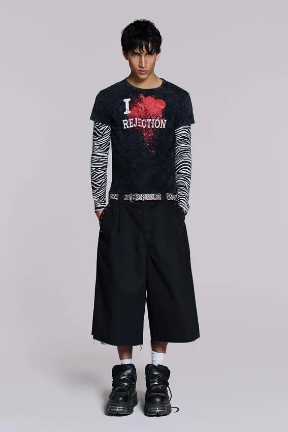 Pantalones cortos holgados Goliath negros con tachuelas, talla XL