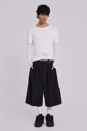 Pantalones cortos holgados «Goliath Shorts» XL a rayas finas negros