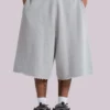 Pantalones cortos holgados tipo jogger «Monster» en gris jaspeado