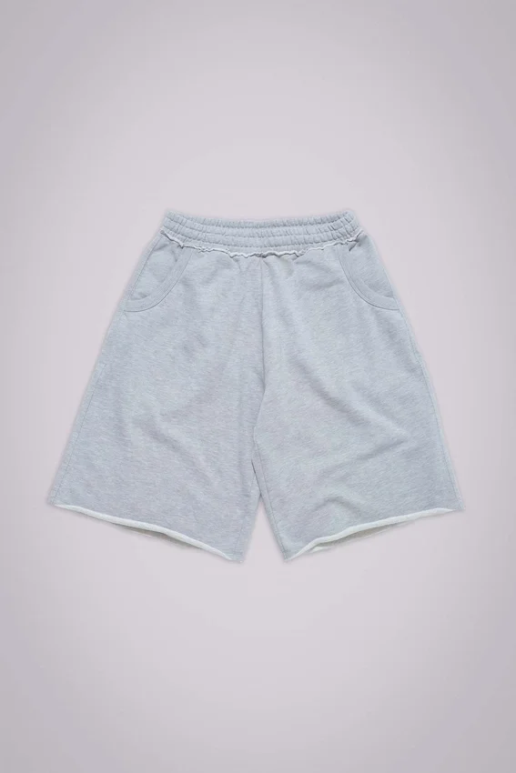Pantalones cortos holgados tipo jogger «Monster» en gris jaspeado