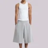 Pantalones cortos holgados tipo jogger «Monster» en gris jaspeado