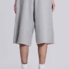 Pantalones cortos holgados tipo jogger «Monster» en gris jaspeado