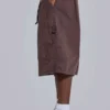 Pantalones cortos holgados tipo Parachute Cargo de paracaídas marrones