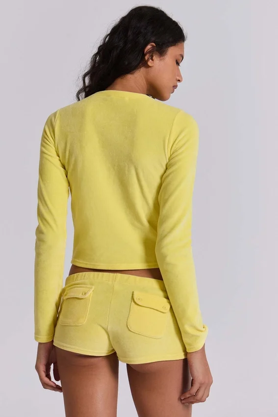 Pantalones cortos mini de terciopelo «Lemon»