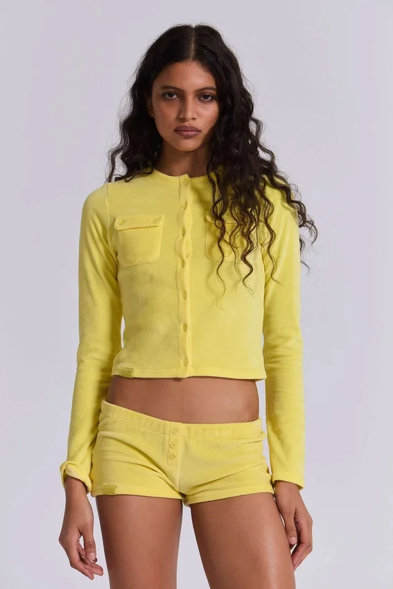 Pantalones cortos mini de terciopelo «Lemon»