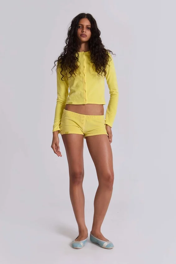 Pantalones cortos mini de terciopelo «Lemon»