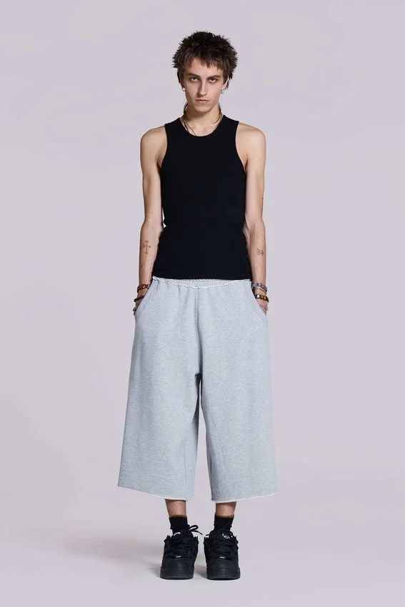 Pantalones cortos Monster de 3/4 en gris jaspeado