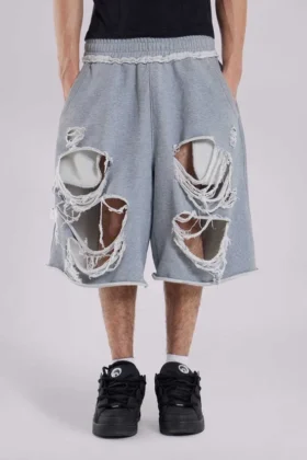 Pantalones cortos «Monster» grises desgastados