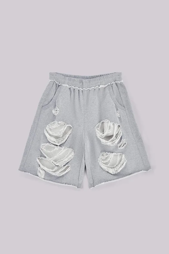 Pantalones cortos «Monster» grises desgastados