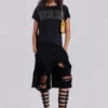 Pantalones cortos «Monster» negros desgastados