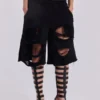 Pantalones cortos «Monster» negros desgastados