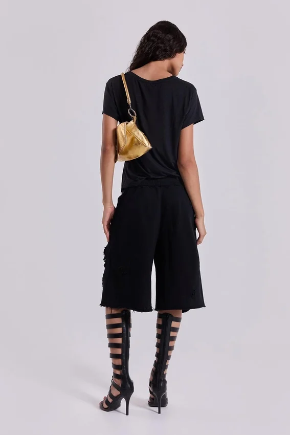 Pantalones cortos «Monster» negros desgastados