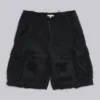 Pantalones cortos tipo cargo «Beach» desgastados negros