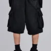 Pantalones cortos tipo cargo «Beach» desgastados negros