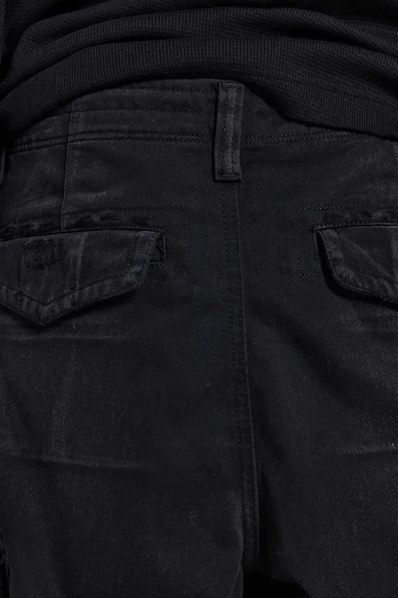 Pantalones cortos tipo cargo «Beach» desgastados negros