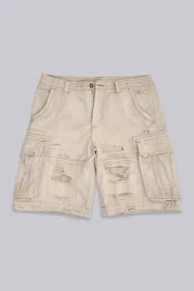 Pantalones cortos tipo cargo en color arena