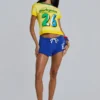 Camiseta corta vintage «Amerela» con estampado aerografiado