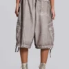 Pantalones cortos tipo Parachute con lavado a la piedra