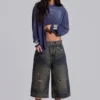 Pantalones cortos vaqueros Colossus azules con cordón trasero