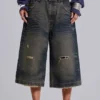 Pantalones cortos vaqueros Colossus azules con cordón trasero