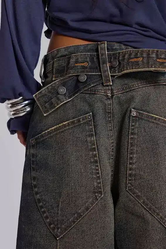 Pantalones cortos vaqueros Colossus azules con cordón trasero