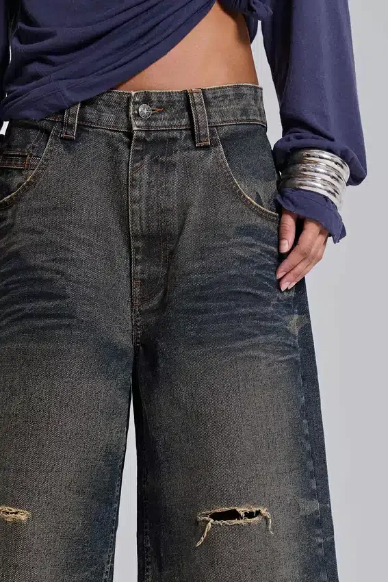 Pantalones cortos vaqueros Colossus azules con cordón trasero